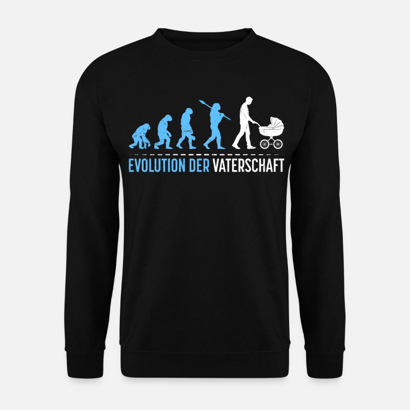 Werdender Vater EVOLUTION DER VATERSCHAFT Lustig - Unisex Pullover - Schwarz