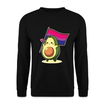 Avocado Bisexual Flag Bi Pride LGBT Queer CSD - Unisex Sweatshirt - black - Front - Alina (178cm) & Michal (187cm)