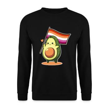Avocado Lesbisch Flagge Pride LGBT Queer Sapphic - Unisex Pullover - Schwarz - Vorne - Alina (178cm) & Michal (187cm)