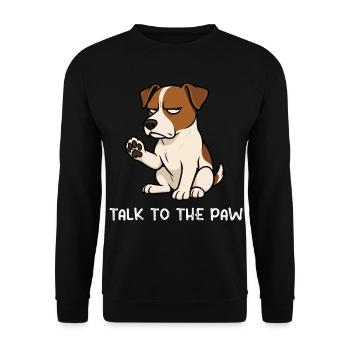 Parler à la Patte Jack Russel terrier Jack russel - Sweat-shirt Unisexe - noir - Devant - Alina (178cm) & Michal (187cm)