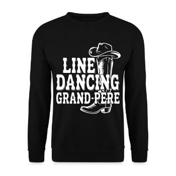 Line Dance Country Tanz Opa - Unisex Pullover - Schwarz - Vorne - Alina (178cm) & Michal (187cm)