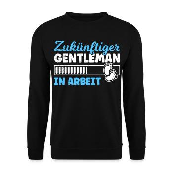 Expectant mom FUTURE GENTLEMAN IN THE MIND - Unisex Sweatshirt - black - Front - Alina (178cm) & Michal (187cm)