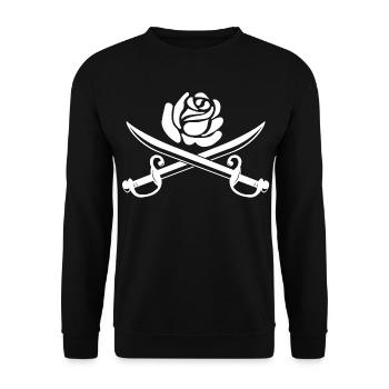 Fleur blanche et épées croisées - Sweat-shirt Unisexe - noir - Devant - Alina (178cm) & Michal (187cm)
