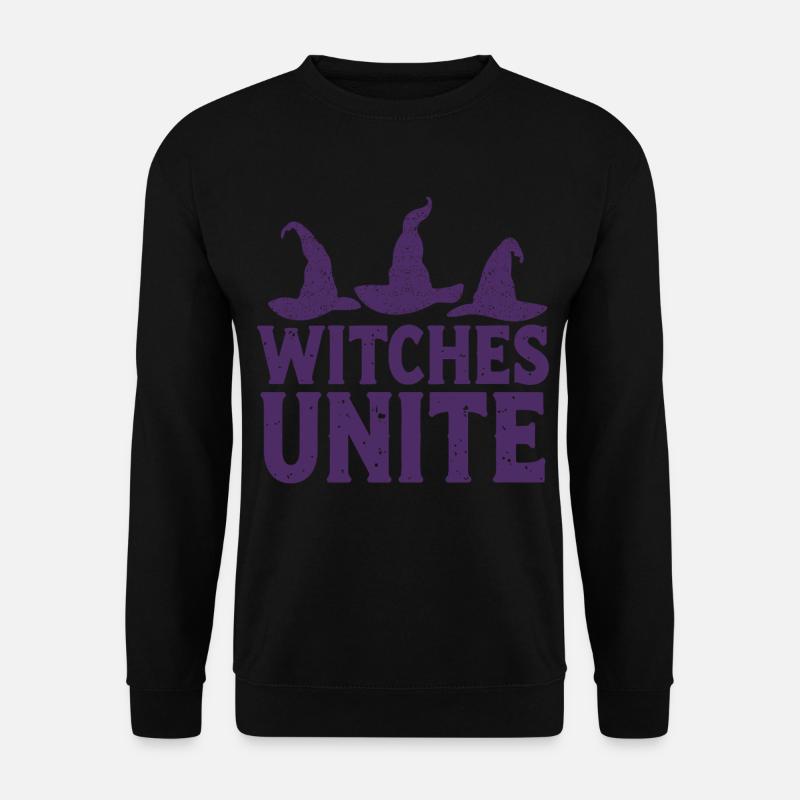 Witches Unite – Witch Hat Saying - Unisex Sweatshirt - black