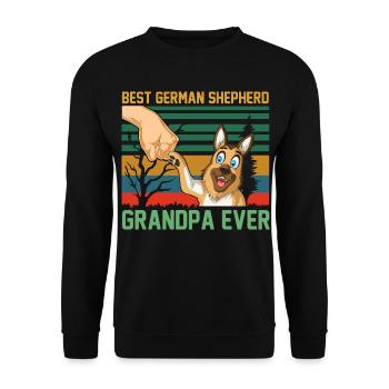 German Shepherd Grandpa - Unisex Sweatshirt - black - Front - Alina (178cm) & Michal (187cm)