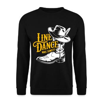 Danse en ligne avec chapeau de cow-boy et bottes - Sweat-shirt Unisexe - noir - Devant - Alina (178cm) & Michal (187cm)