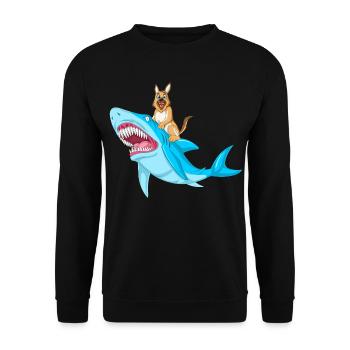 Balade en requin berger allemand - Sweat-shirt Unisexe - noir - Devant - Alina (178cm) & Michal (187cm)