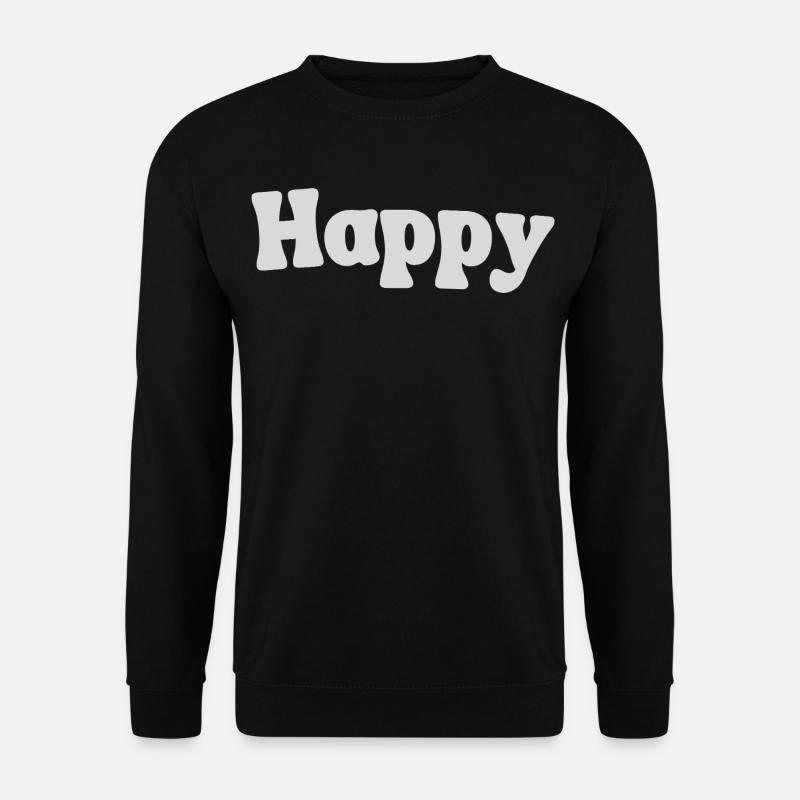 Happy - Unisex Pullover - Schwarz