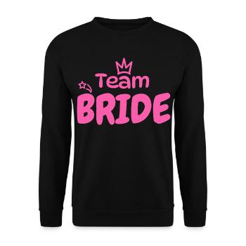 Team Bride JGA Bachelorette Brautjungfer - Unisex Pullover - Schwarz - Vorne - Alina (178cm) & Michal (187cm)
