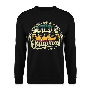 Cadeau Anniversaire Octobre 1978 - Sweat-shirt Unisexe - noir - Devant - Alina (178cm) & Michal (187cm)