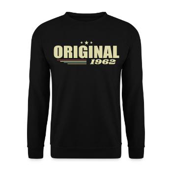 63. Geburtstag 63 Jahre Original 1962 - Unisex Pullover - Schwarz - Vorne - Alina (178cm) & Michal (187cm)
