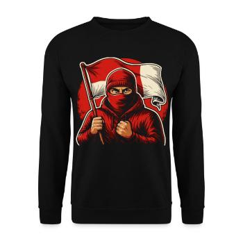 Fans Köln Berlin Rot Weiss - Unisex Sweatshirt - black - Front - Alina (178cm) & Michal (187cm)