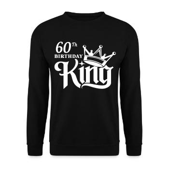 König zum 60. Geburtstag - Unisex Pullover - Schwarz - Vorne - Alina (178cm) & Michal (187cm)
