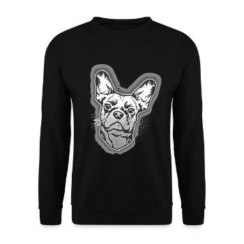 Französische Bulldogge - Unisex Pullover - Schwarz - Vorne - Alina (178cm) & Michal (187cm)