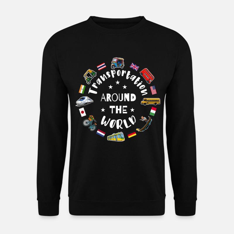 Transportmittel rund um die Welt - Unisex Pullover - Schwarz