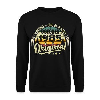 Cadeau Anniversaire Octobre 1985 - Sweat-shirt Unisexe - noir - Devant - Alina (178cm) & Michal (187cm)