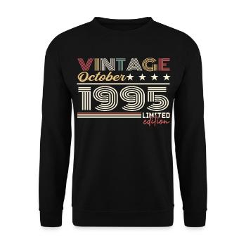 October 1995 Retro Anniversary 1995 October 1995 - Unisex Sweatshirt - black - Front - Alina (178cm) & Michal (187cm)