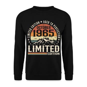 Born in October 1965 - gift vintage October 1965 - Unisex Sweatshirt - black - Front - Alina (178cm) & Michal (187cm)
