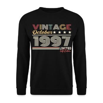 October 1997 Retro Anniversary 1997 October 1997 - Unisex Sweatshirt - black - Front - Alina (178cm) & Michal (187cm)
