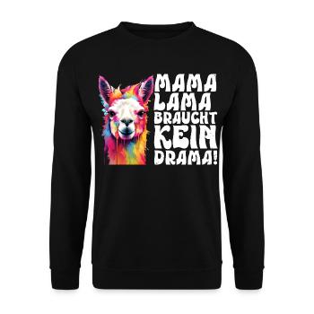 Les futures mamans MAMA LAMA N'A PAS BESOIN DE DRAME - Sweat-shirt Unisexe - noir - Devant - Alina (178cm) & Michal (187cm)