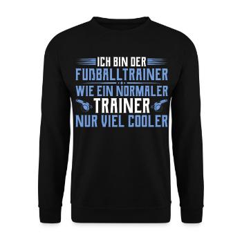 Fußballtrainer - Cooler als ein normaler Trainer - Unisex Pullover - Schwarz - Vorne - Alina (178cm) & Michal (187cm)