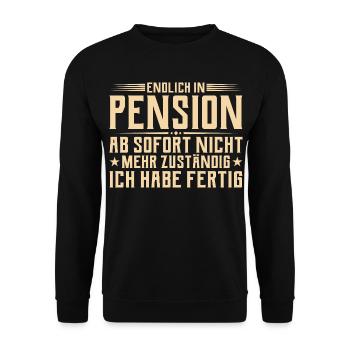Pension Plus responsable - Retraité - Sweat-shirt Unisexe - noir - Devant - Alina (178cm) & Michal (187cm)