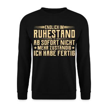Retraite Plus responsable - Retraité - Sweat-shirt Unisexe - noir - Devant - Alina (178cm) & Michal (187cm)