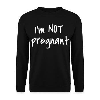NOT PREGNANT - Unisex Pullover - Schwarz - Vorne - Alina (178cm) & Michal (187cm)