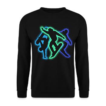 Snowboarder Silhouettes Men Boys Snowboard - Unisex Sweatshirt - black - Front - Alina (178cm) & Michal (187cm)
