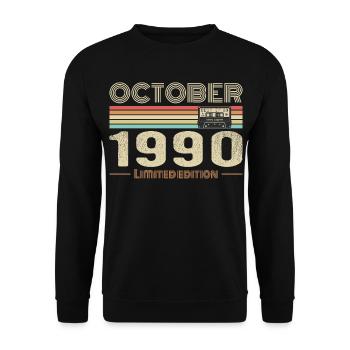 Birthday october 1990 - Unisex Sweatshirt - black - Front - Alina (178cm) & Michal (187cm)