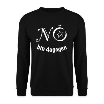NÖ - BIN DAGEGEN - Unisex Pullover - Schwarz - Vorne - Alina (178cm) & Michal (187cm)
