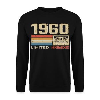 Legenden 1960 Jahrgang 1960 Jubiläum Jahrgang 1960 - Unisex Pullover - Schwarz - Vorne - Alina (178cm) & Michal (187cm)