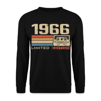 Légendes 1966 Millésime 1966 Jubilé 1966 vintage  - Sweat-shirt Unisexe - noir - Devant - Alina (178cm) & Michal (187cm)