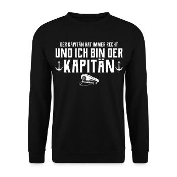 Le capitaine d'un bateau à moteur a toujours raison - Marin - Sweat-shirt Unisexe - noir - Devant - Alina (178cm) & Michal (187cm)