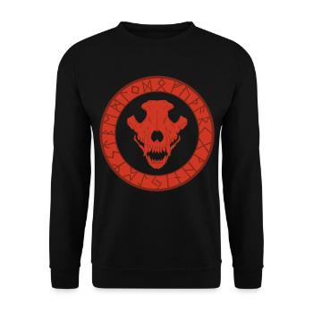 Crâne de loup viking rouge - Sweat-shirt Unisexe - noir - Devant - Alina (178cm) & Michal (187cm)