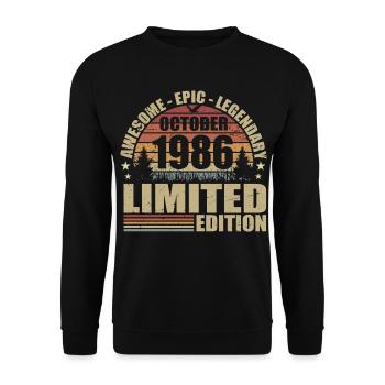 39th Retro Anniversary October 1986 - October 1986 - Unisex Sweatshirt - black - Front - Alina (178cm) & Michal (187cm)