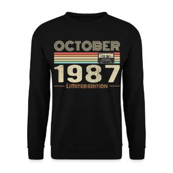 Birthday october 1987 - Unisex Sweatshirt - black - Front - Alina (178cm) & Michal (187cm)