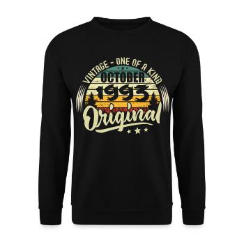 Cadeau Anniversaire Octobre 1993 - Sweat-shirt Unisexe - noir - Devant - Alina (178cm) & Michal (187cm)