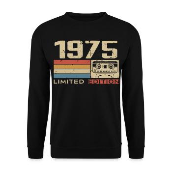 Legenden 1975 Jahrgang 1975 Jubiläum Jahrgang 1975 - Unisex Pullover - Schwarz - Vorne - Alina (178cm) & Michal (187cm)