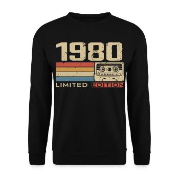 Légendes 1980 Millésime 1980 Jubilé 1980 vintage  - Sweat-shirt Unisexe - noir - Devant - Alina (178cm) & Michal (187cm)