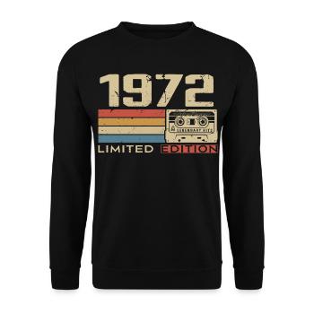 Legenden 1972 Jahrgang 1972 Jubiläum Jahrgang 1972 - Unisex Pullover - Schwarz - Vorne - Alina (178cm) & Michal (187cm)