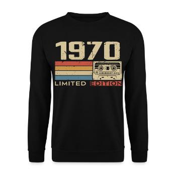 Légendes 1970 Millésime 1970 Jubilé 1970 vintage  - Sweat-shirt Unisexe - noir - Devant - Alina (178cm) & Michal (187cm)