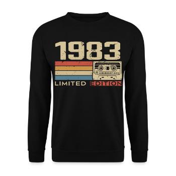 Legenden 1983 Jahrgang 1983 Jubiläum Jahrgang 1983 - Unisex Pullover - Schwarz - Vorne - Alina (178cm) & Michal (187cm)