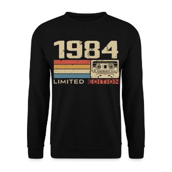 Legenden 1984 Jahrgang 1984 Jubiläum Jahrgang 1984 - Unisex Pullover - Schwarz - Vorne - Alina (178cm) & Michal (187cm)