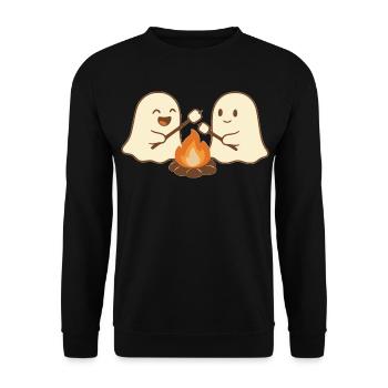 Ghost Fire Camp Halloween - Unisex Sweatshirt - black - Front - Alina (178cm) & Michal (187cm)