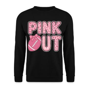 Pink Out Football Bewusstsein für Brustkrebs - Unisex Pullover - Schwarz - Vorne - Alina (178cm) & Michal (187cm)