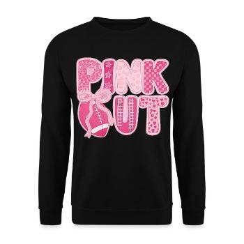 Pink Out Brustkrebs Fußball - Unisex Pullover - Schwarz - Vorne - Alina (178cm) & Michal (187cm)