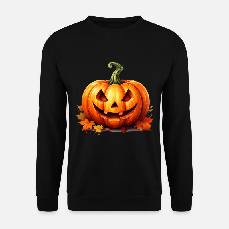 Fröhliche Halloween Kürbislaterne - Unisex Pullover - Schwarz