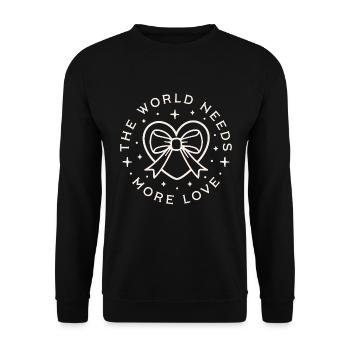The world needs more love kindness peace quotes - Unisex Sweatshirt - black - Front - Alina (178cm) & Michal (187cm)