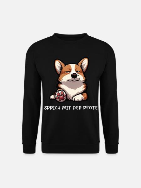 Parlez à la patte Corgi Corgi Welsh Corgi - Sweat-shirt Unisexe - noir